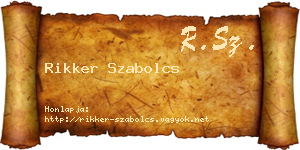 Rikker Szabolcs névjegykártya